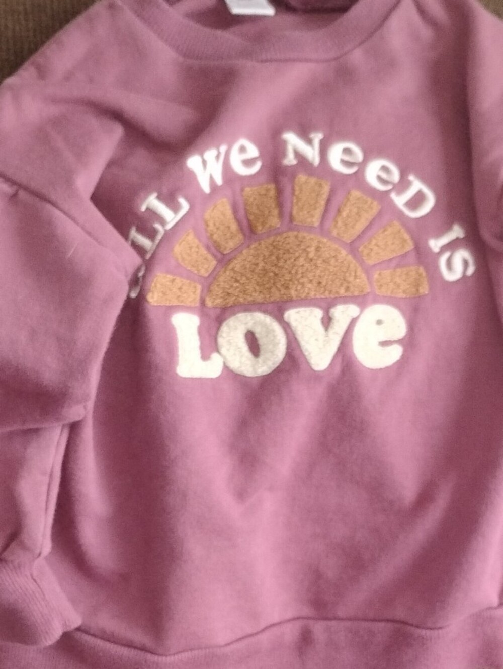 Toddler Girls Pink 'All We Need Is Love' Sweatshirt